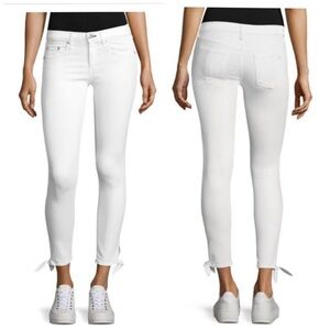NWT rag & bone Denim Tie-Cuff Skinny Jeans White Stevie Capri Size 27
